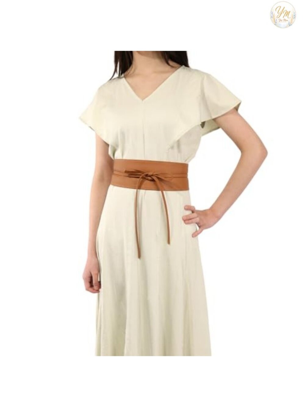 Wide Italian Leather Obi Belt - Adjustable & Sustainable